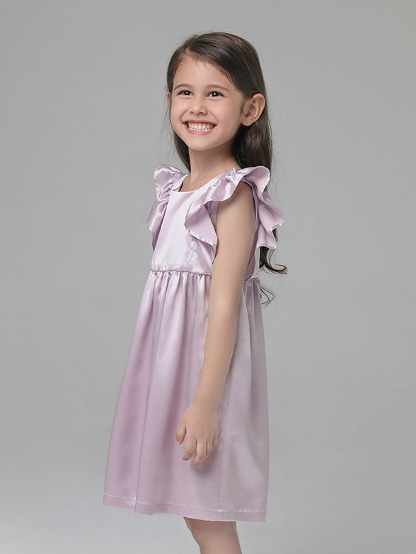 19 Momme Girls Nice Silk Nightgown With Ruffles